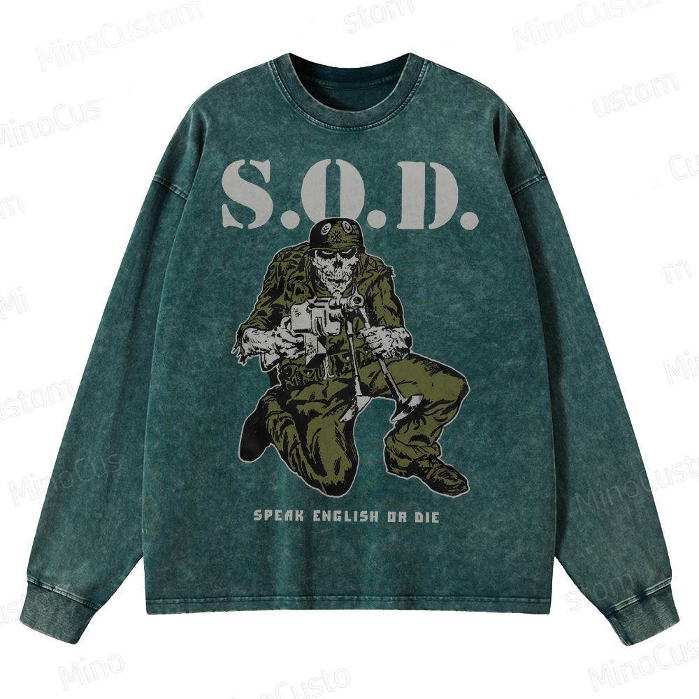 Stormtroopers Of Death Vintage Crewneck Washed Sweatshirt 
