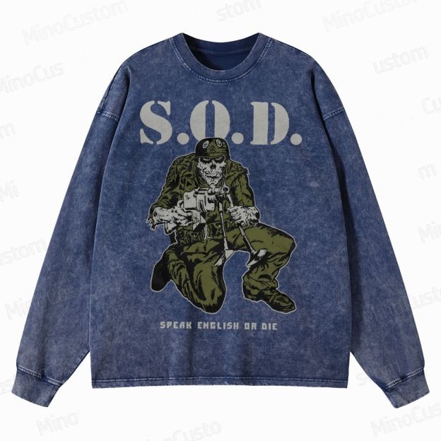 Stormtroopers Of Death Vintage Crewneck Washed Sweatshirt 