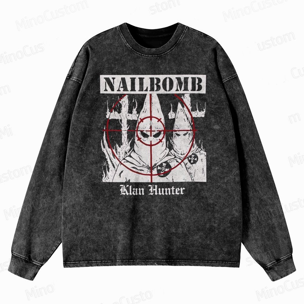 NAILBOMB - "Klan Hunter" Premium Crewneck Washed Sweatshirt
