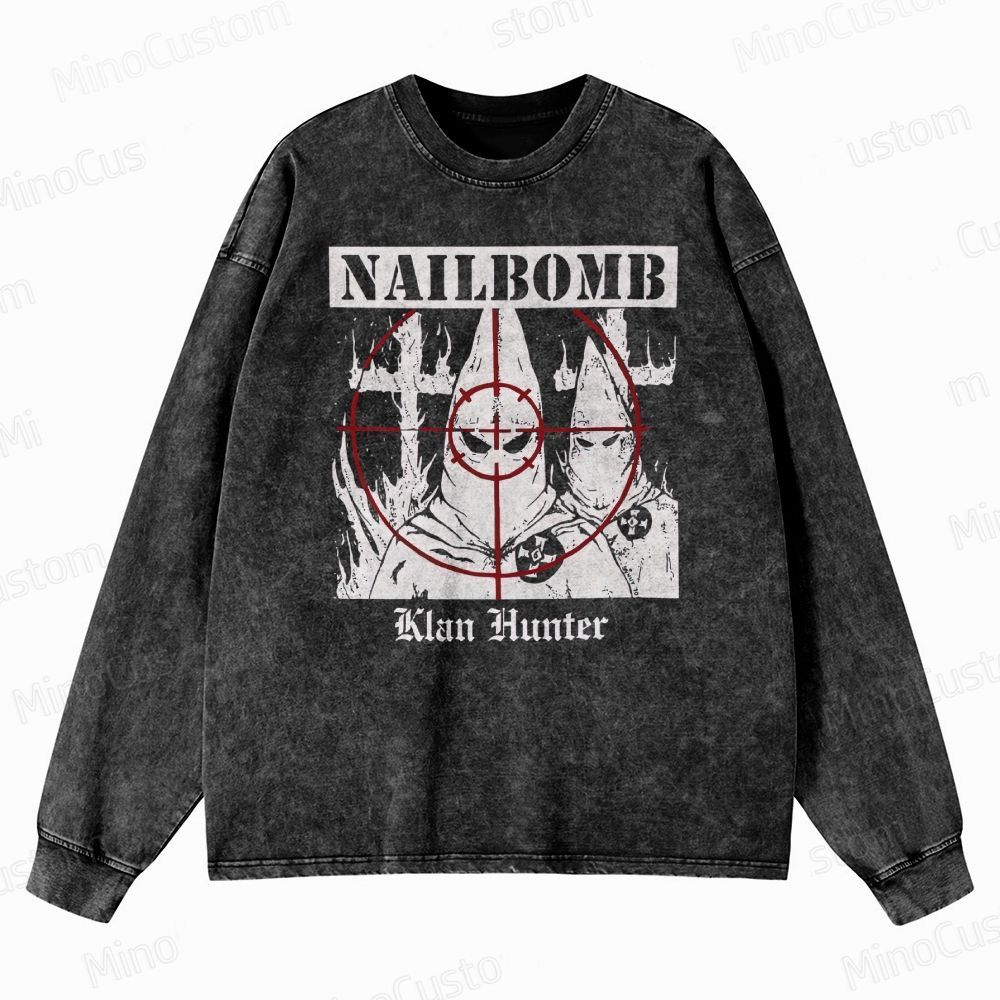 NAILBOMB - "Klan Hunter" Premium Crewneck Washed Sweatshirt
