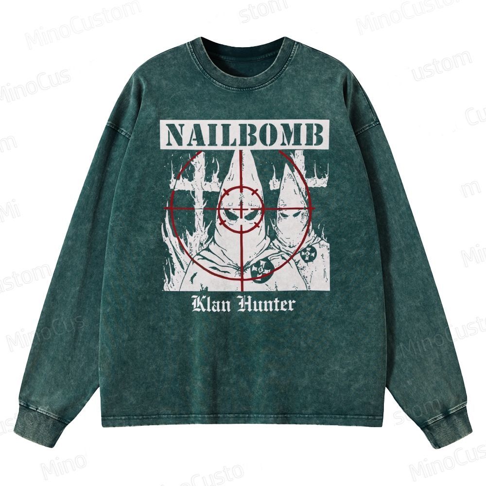 NAILBOMB - "Klan Hunter" Premium Crewneck Washed Sweatshirt