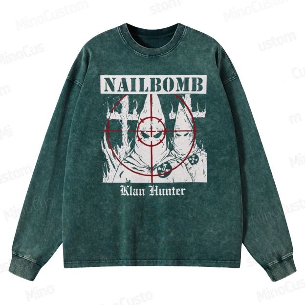 NAILBOMB - "Klan Hunter" Premium Crewneck Washed Sweatshirt