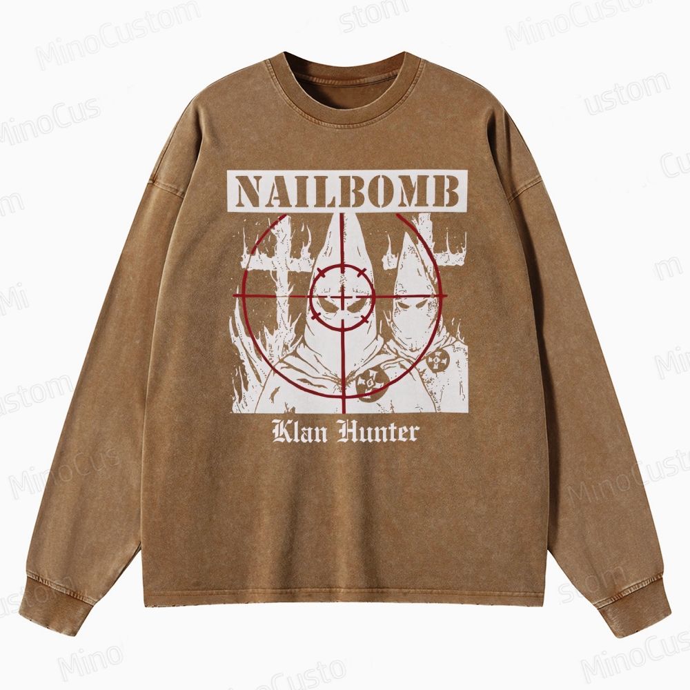 NAILBOMB - "Klan Hunter" Premium Crewneck Washed Sweatshirt