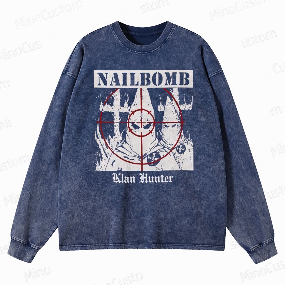 NAILBOMB - "Klan Hunter" Premium Crewneck Washed Sweatshirt