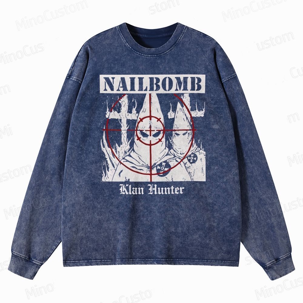NAILBOMB - "Klan Hunter" Premium Crewneck Washed Sweatshirt
