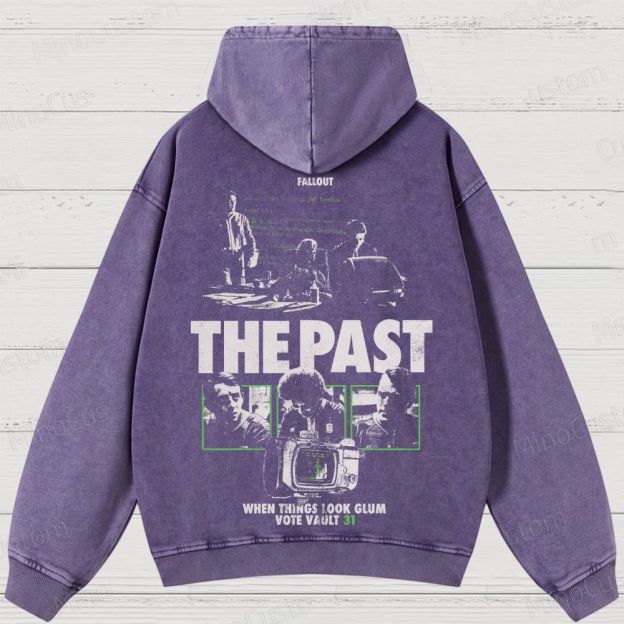 Fallout Scene and Text Graphic Washed Vintage Hoodie