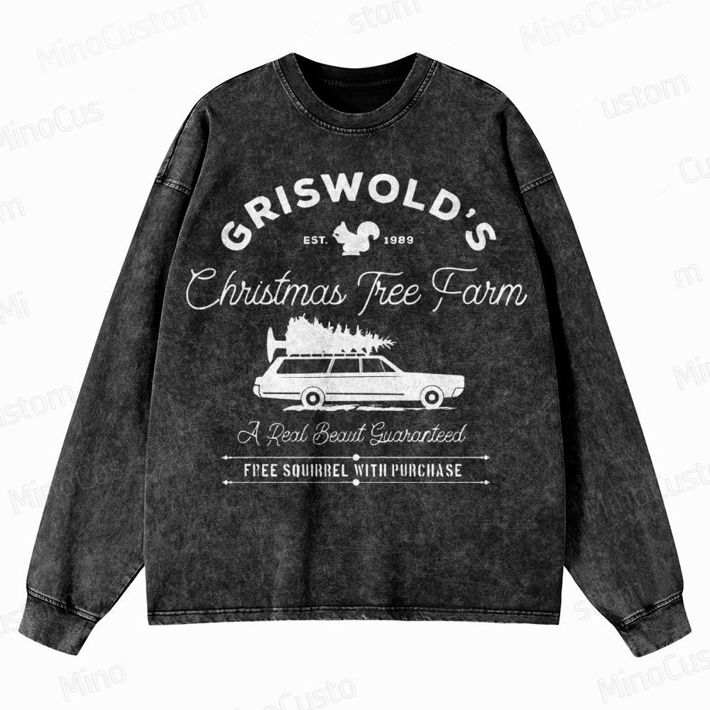 Griswold Christmas Tree Farm Crewneck Washed Sweatshirt 