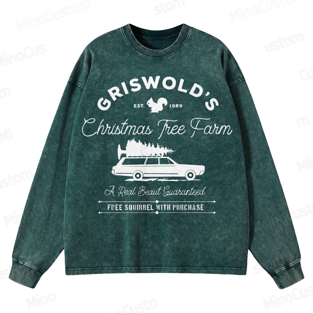 Griswold Christmas Tree Farm Crewneck Washed Sweatshirt 