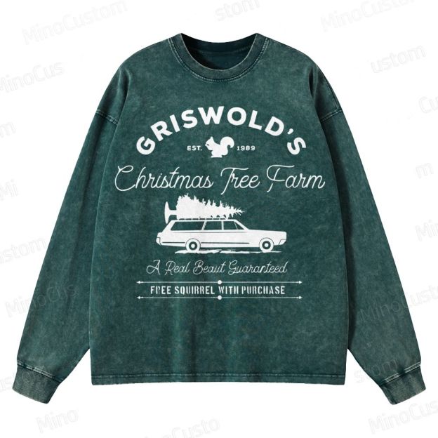 Griswold Christmas Tree Farm Crewneck Washed Sweatshirt 