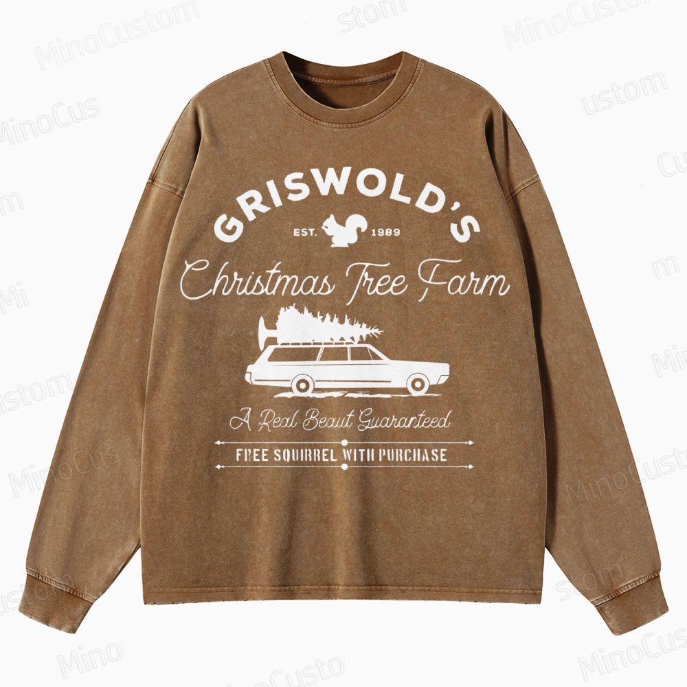 Griswold Christmas Tree Farm Crewneck Washed Sweatshirt 