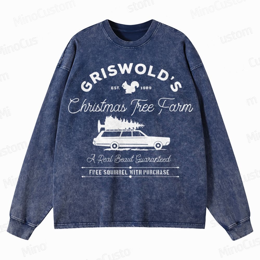 Griswold Christmas Tree Farm Crewneck Washed Sweatshirt 