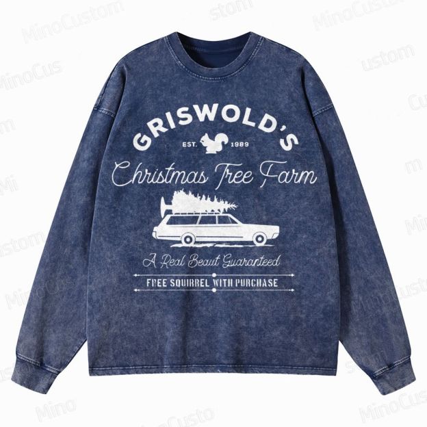 Griswold Christmas Tree Farm Crewneck Washed Sweatshirt 