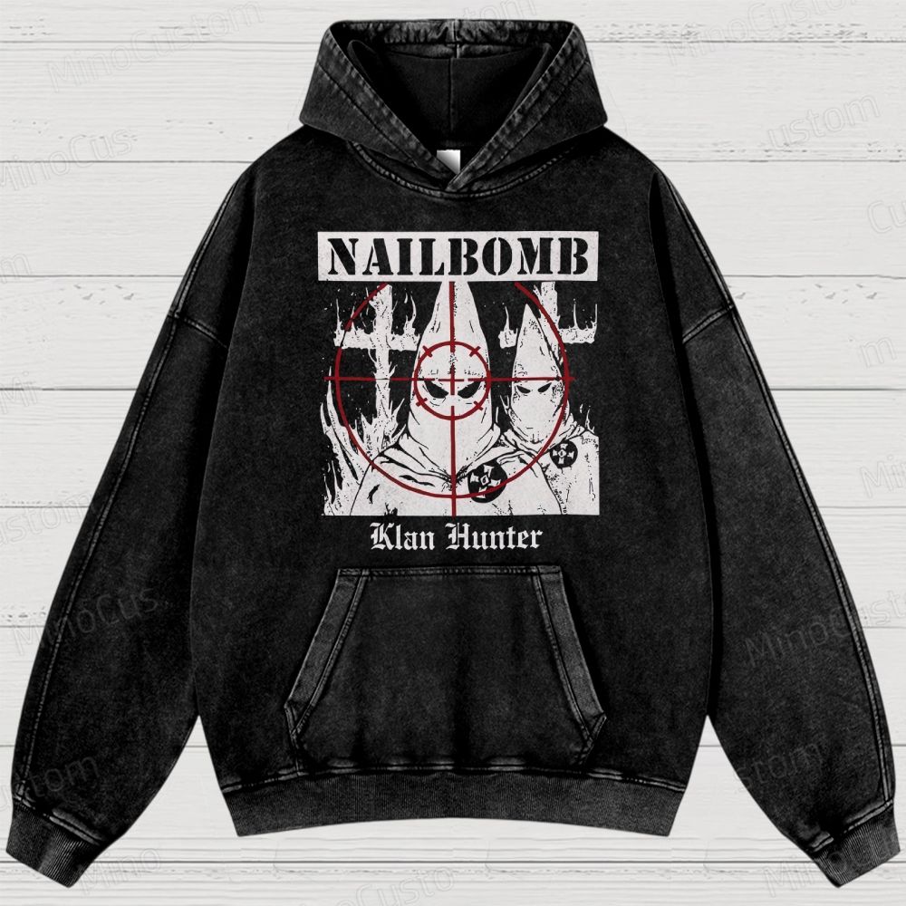 NAILBOMB - "Klan Hunter" Premium Washed Hoodies 