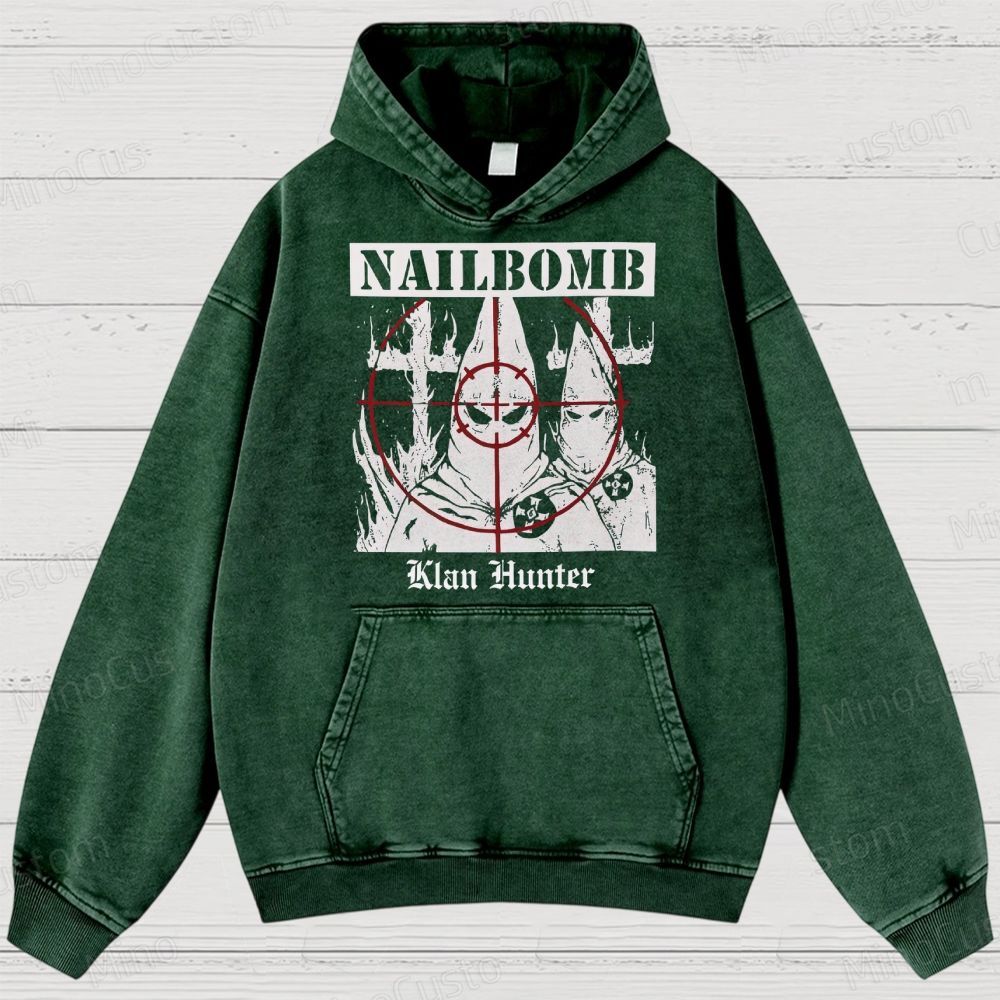 NAILBOMB - "Klan Hunter" Premium Washed Hoodies 