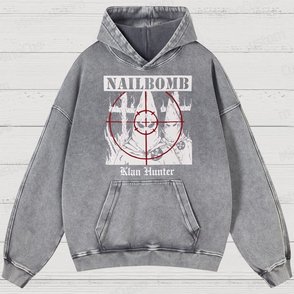 NAILBOMB - "Klan Hunter" Premium Washed Hoodies 