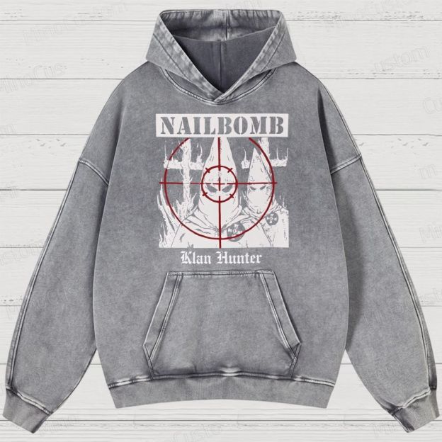 NAILBOMB - "Klan Hunter" Premium Washed Hoodies 