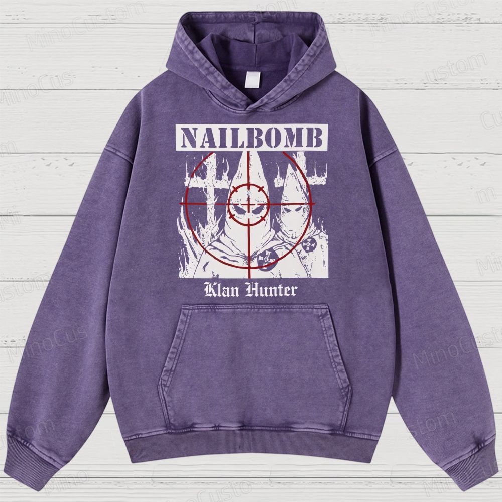 NAILBOMB - "Klan Hunter" Premium Washed Hoodies 