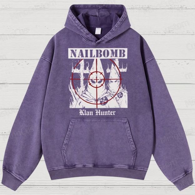 NAILBOMB - "Klan Hunter" Premium Washed Hoodies 