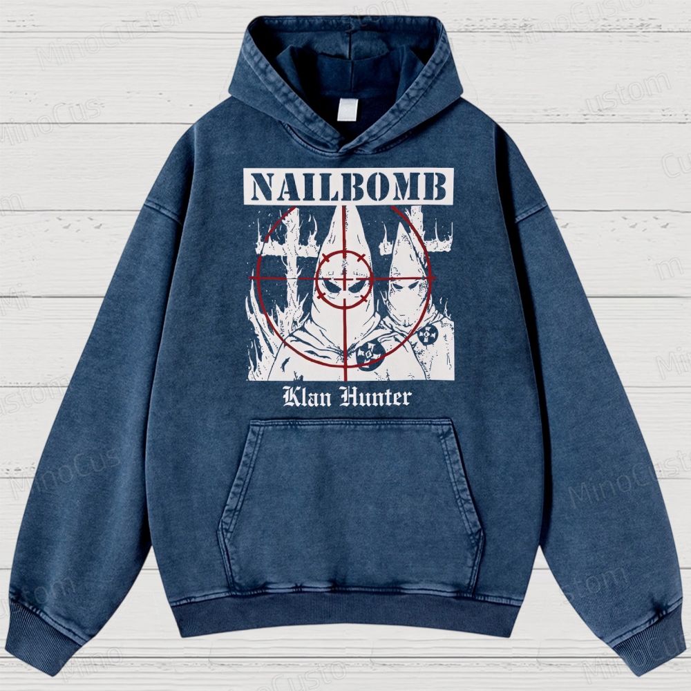 NAILBOMB - "Klan Hunter" Premium Washed Hoodies 