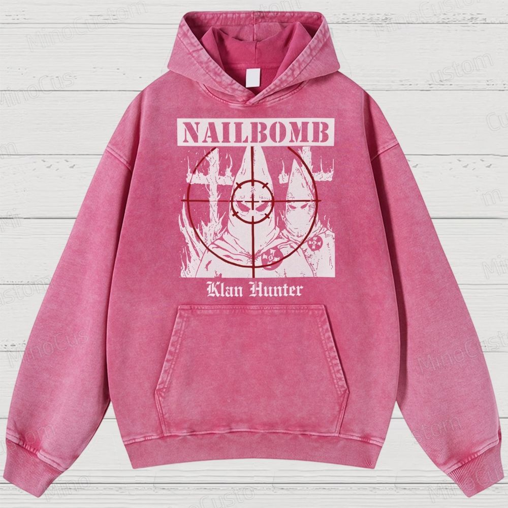 NAILBOMB - "Klan Hunter" Premium Washed Hoodies 