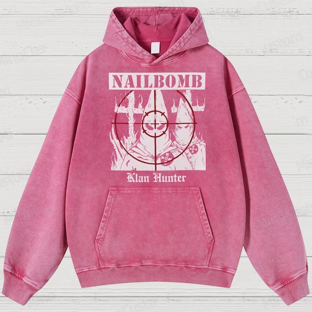 NAILBOMB - "Klan Hunter" Premium Washed Hoodies 