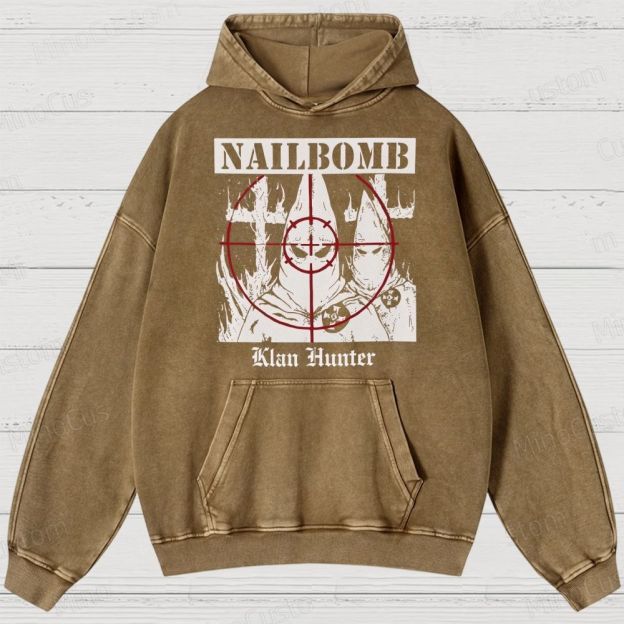 NAILBOMB - "Klan Hunter" Premium Washed Hoodies 