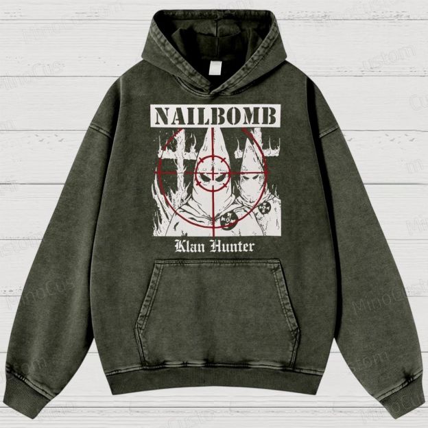 NAILBOMB - "Klan Hunter" Premium Washed Hoodies 