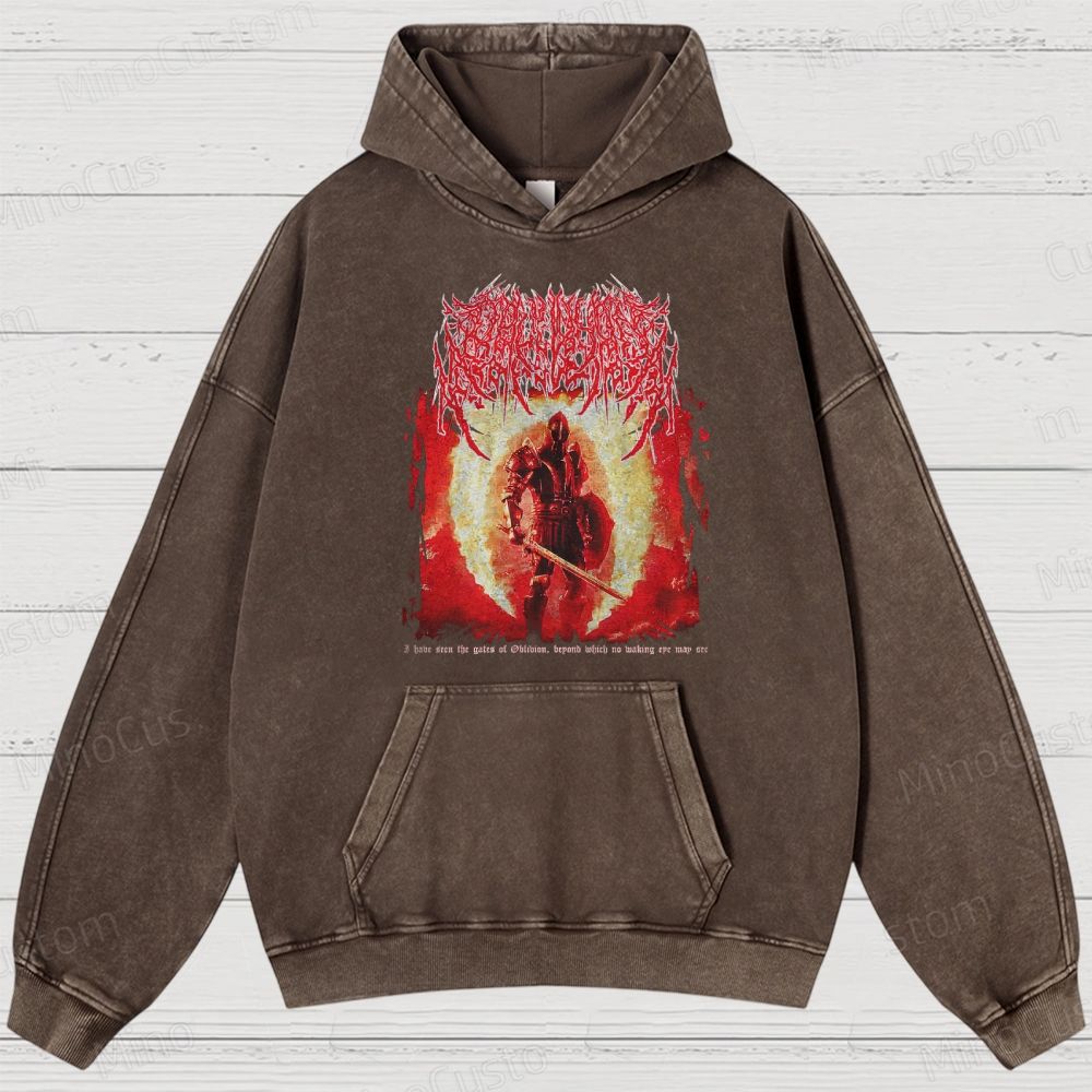 Oblivion Elder Scrolls Death Metal Washed Hoodies 