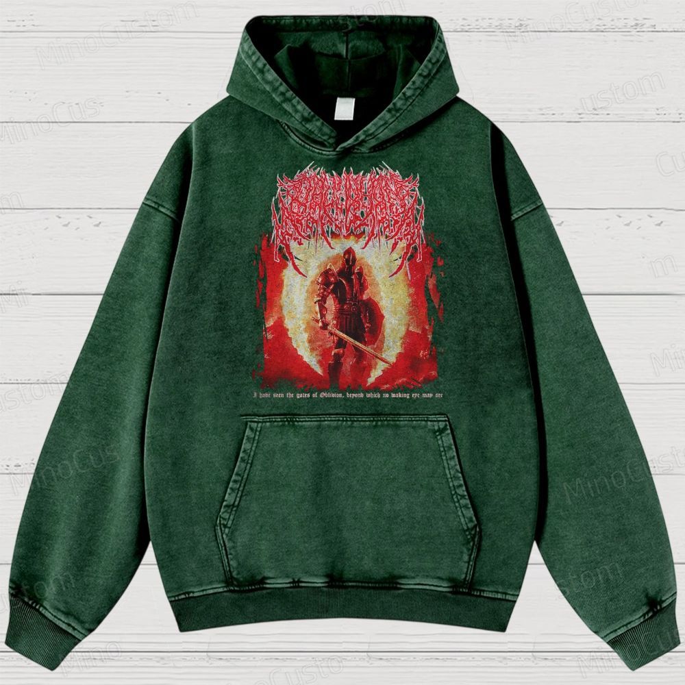 Oblivion Elder Scrolls Death Metal Washed Hoodies 