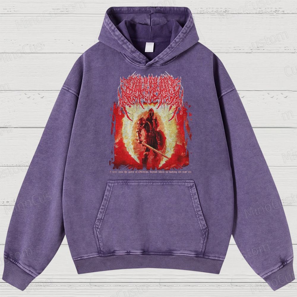 Oblivion Elder Scrolls Death Metal Washed Hoodies 