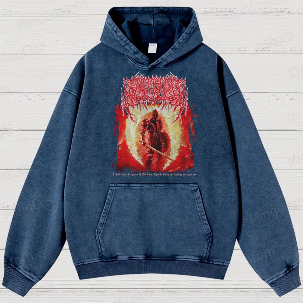 Oblivion Elder Scrolls Death Metal Washed Hoodies 