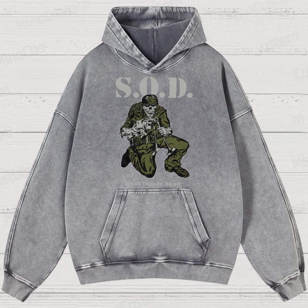 Stormtroopers Of Death Vintage Washed Hoodies 