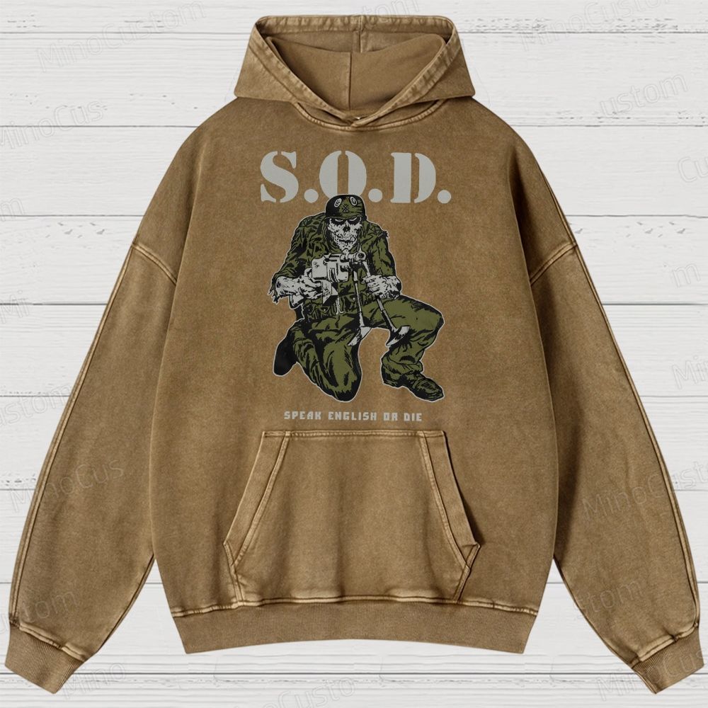 Stormtroopers Of Death Vintage Washed Hoodies 