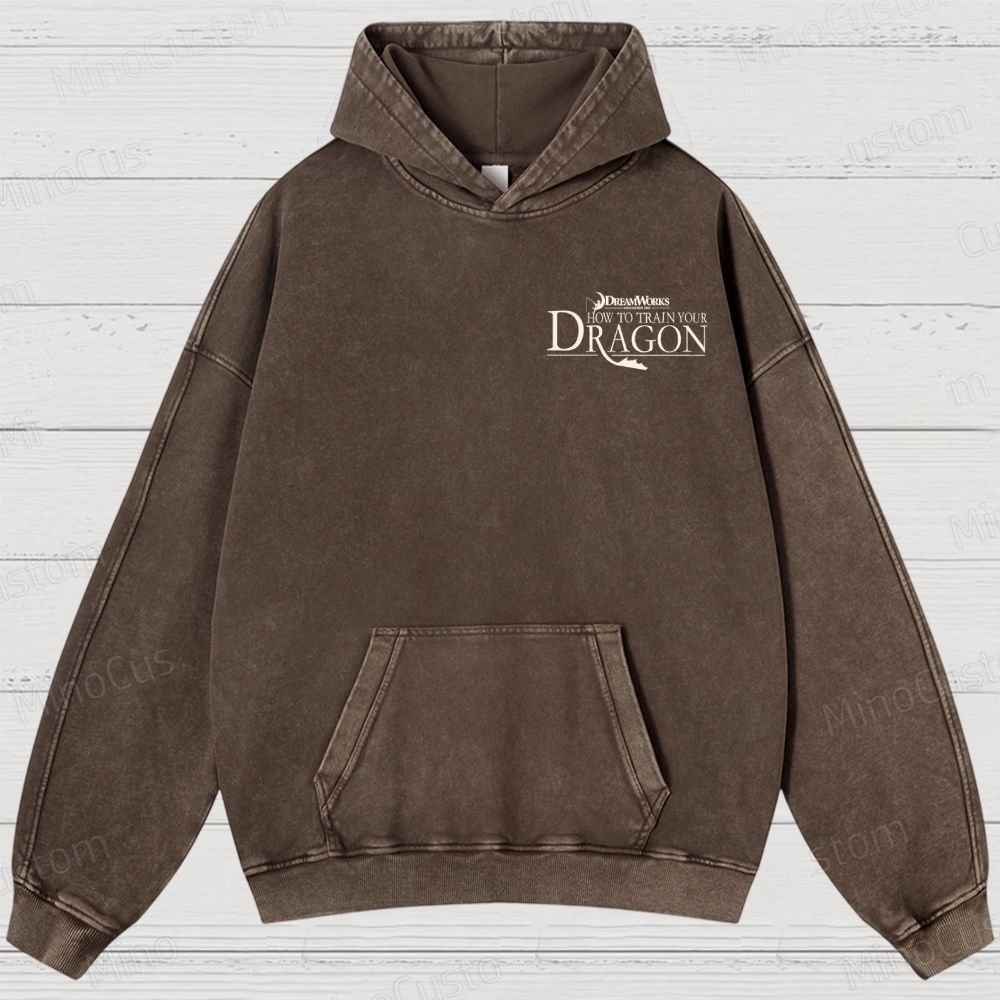 "How to Train Your Dragon" Moonlight Silhouette Washed Hoodies