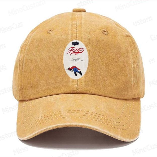Fargo Minimalist Crime Scene Vintage Casual Washed Cap