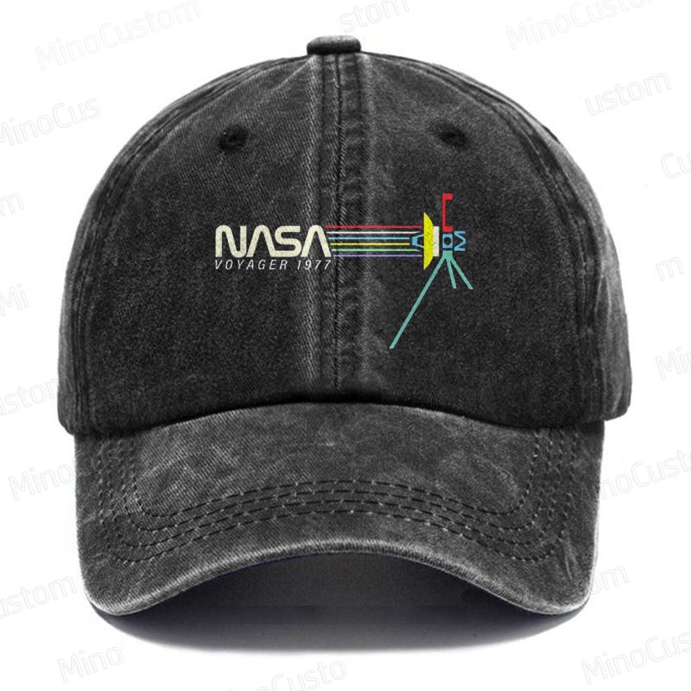 Retro NASA Voyager Spacecraft Washed Cap 