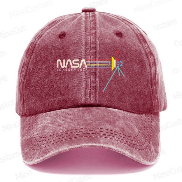Retro NASA Voyager Spacecraft Washed Cap 