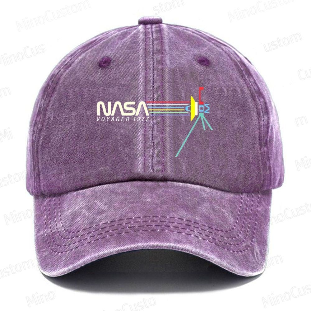 Retro NASA Voyager Spacecraft Washed Cap 