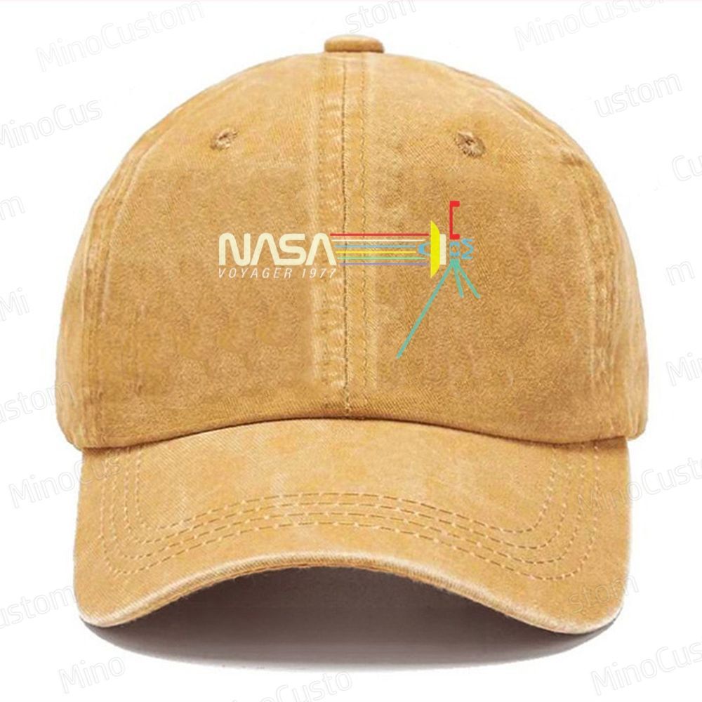 Retro NASA Voyager Spacecraft Washed Cap