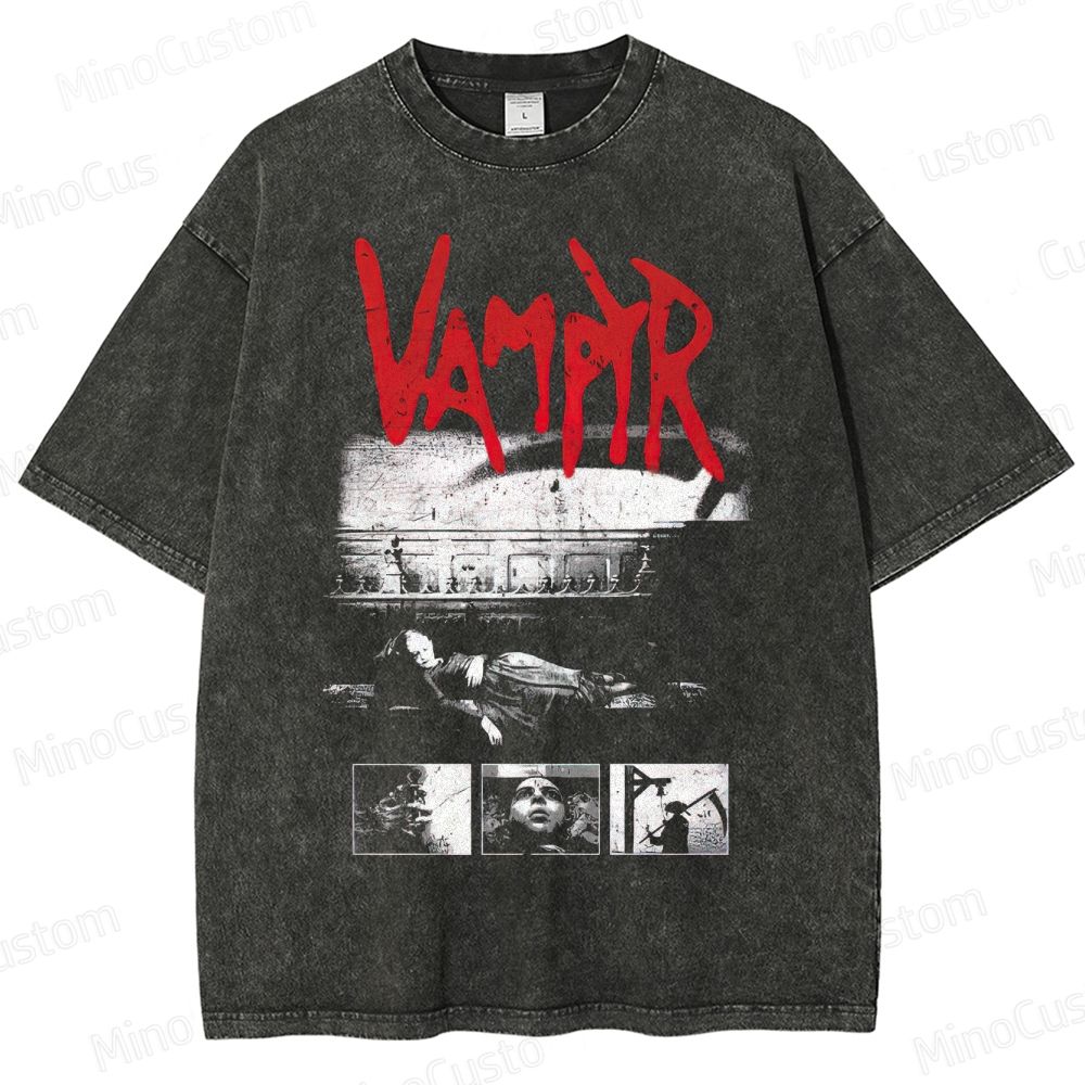 Vampyr Scene and Collage Graphic Washed Vintage T - Shirt