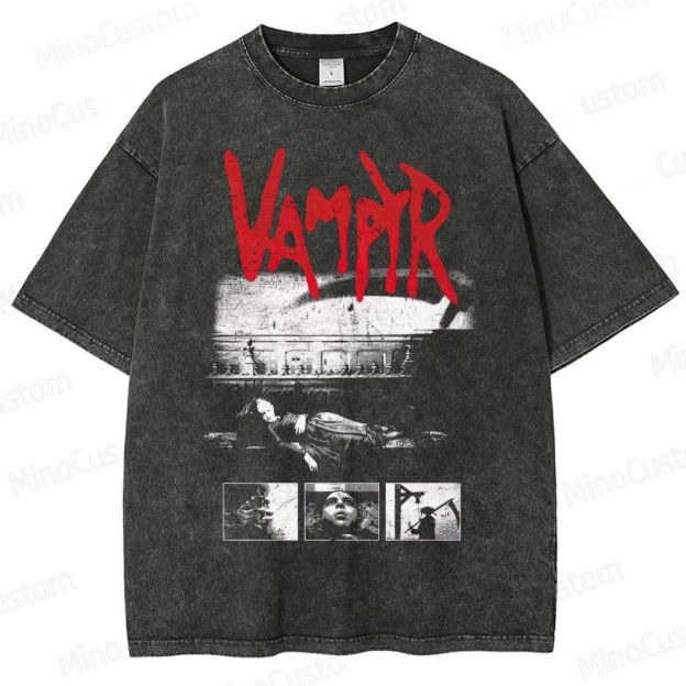 Vampyr Scene and Collage Graphic Washed Vintage T - Shirt