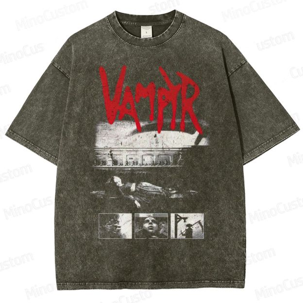 Vampyr Scene and Collage Graphic Washed Vintage T - Shirt