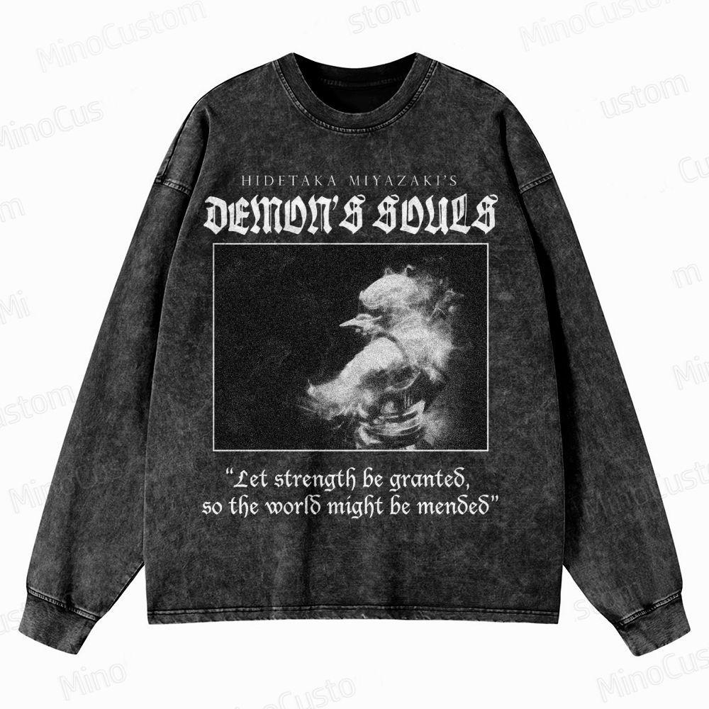 Demon's Souls Soulsborne Crewneck Washed Sweatshirt