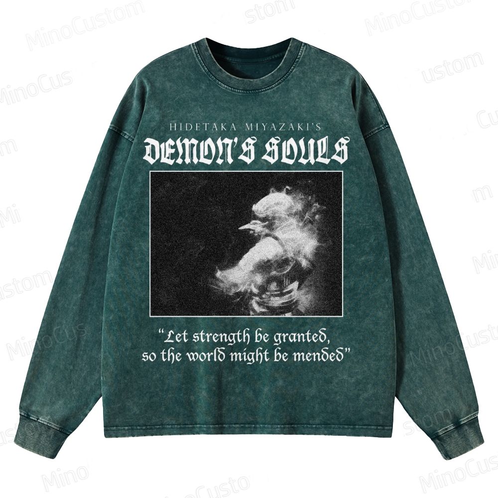 Demon's Souls Soulsborne Crewneck Washed Sweatshirt