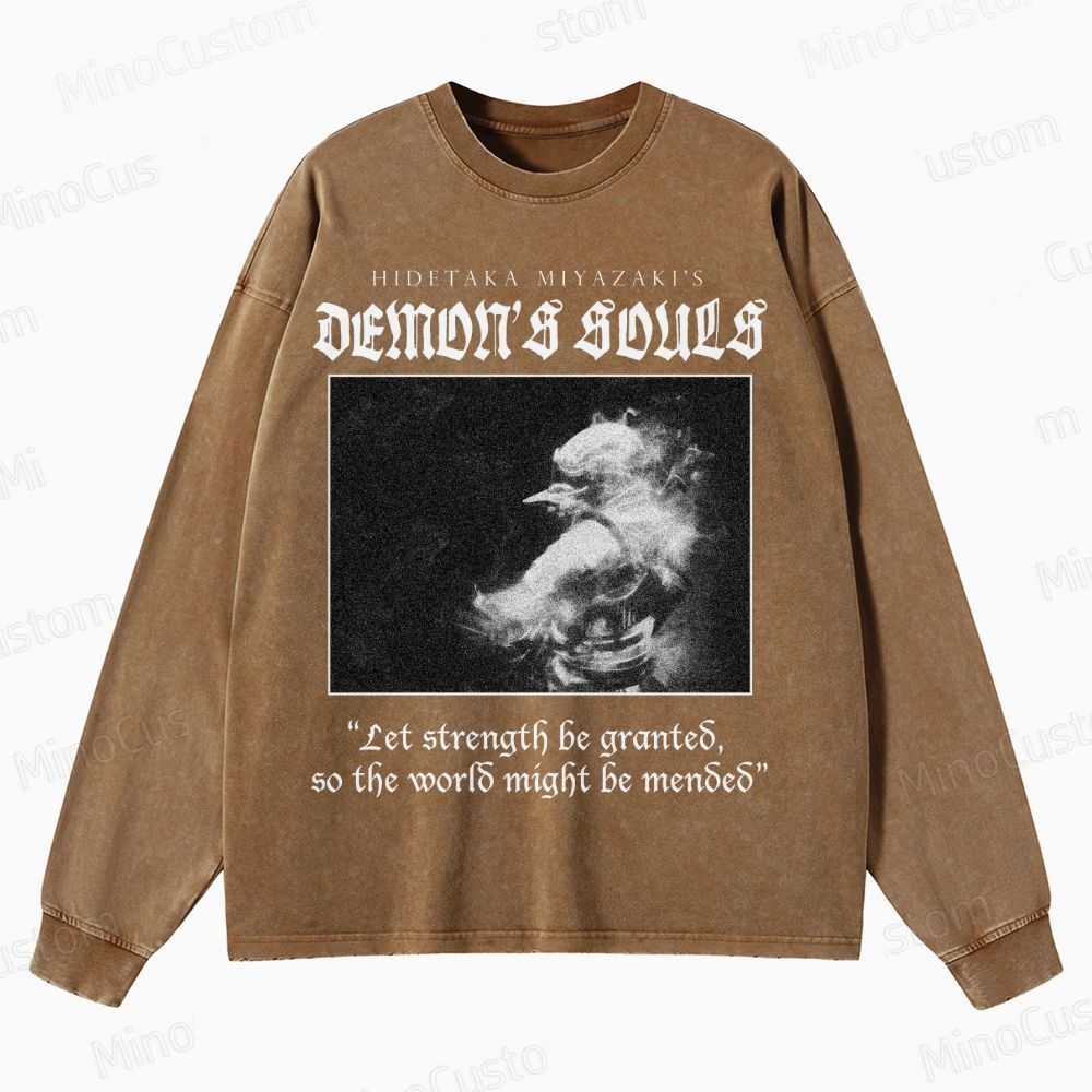 Demon's Souls Soulsborne Crewneck Washed Sweatshirt