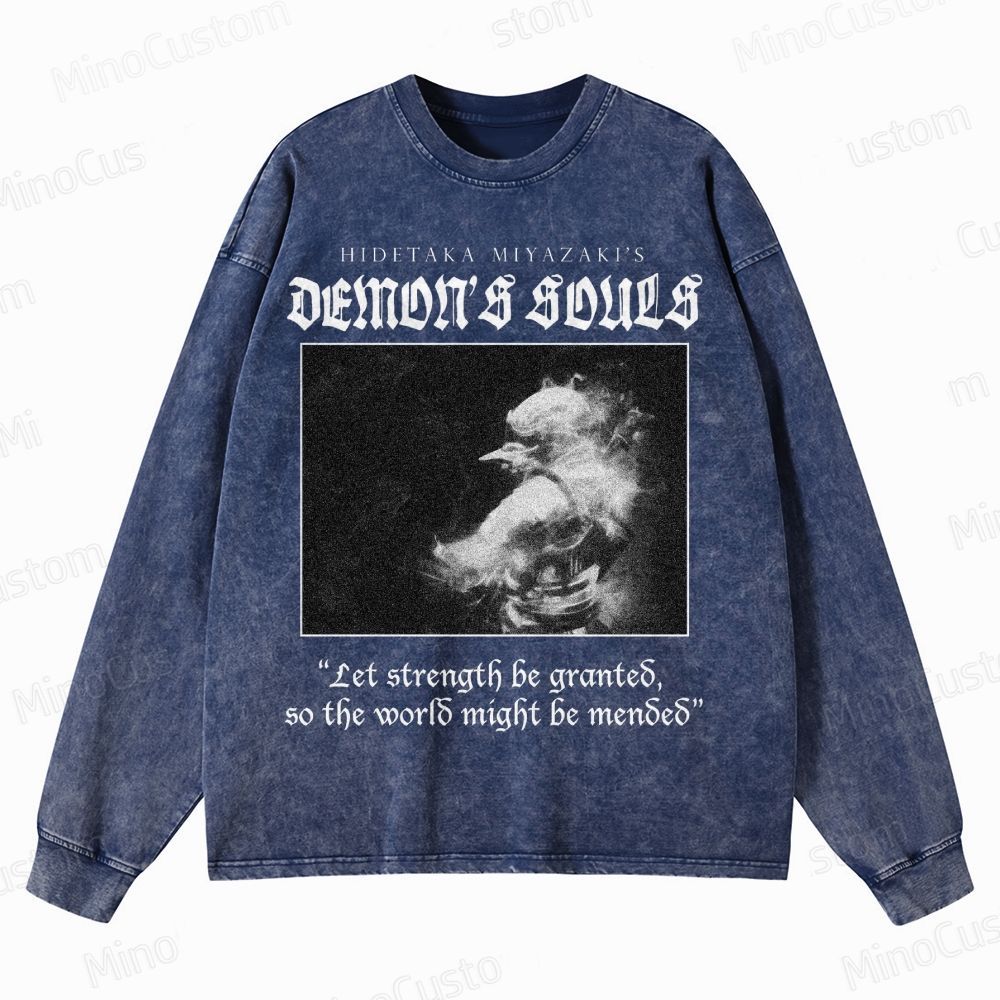 Demon's Souls Soulsborne Crewneck Washed Sweatshirt