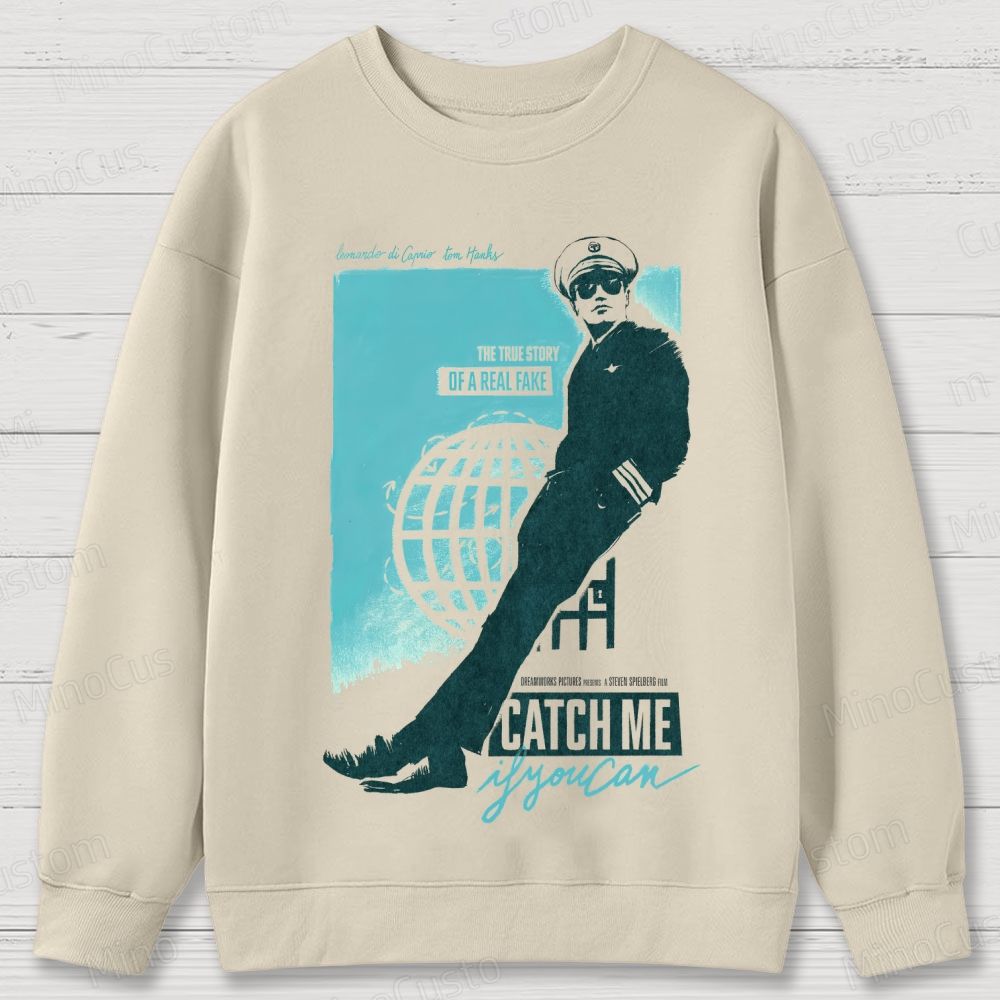Catch Me If You Can Scene and Title Graphic Washed Vintage Sweatshirt