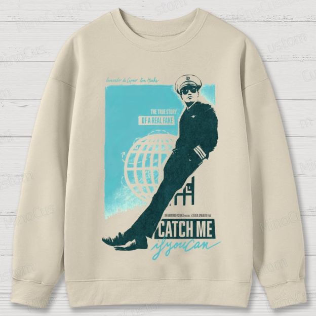 Catch Me If You Can Scene and Title Graphic Washed Vintage Sweatshirt