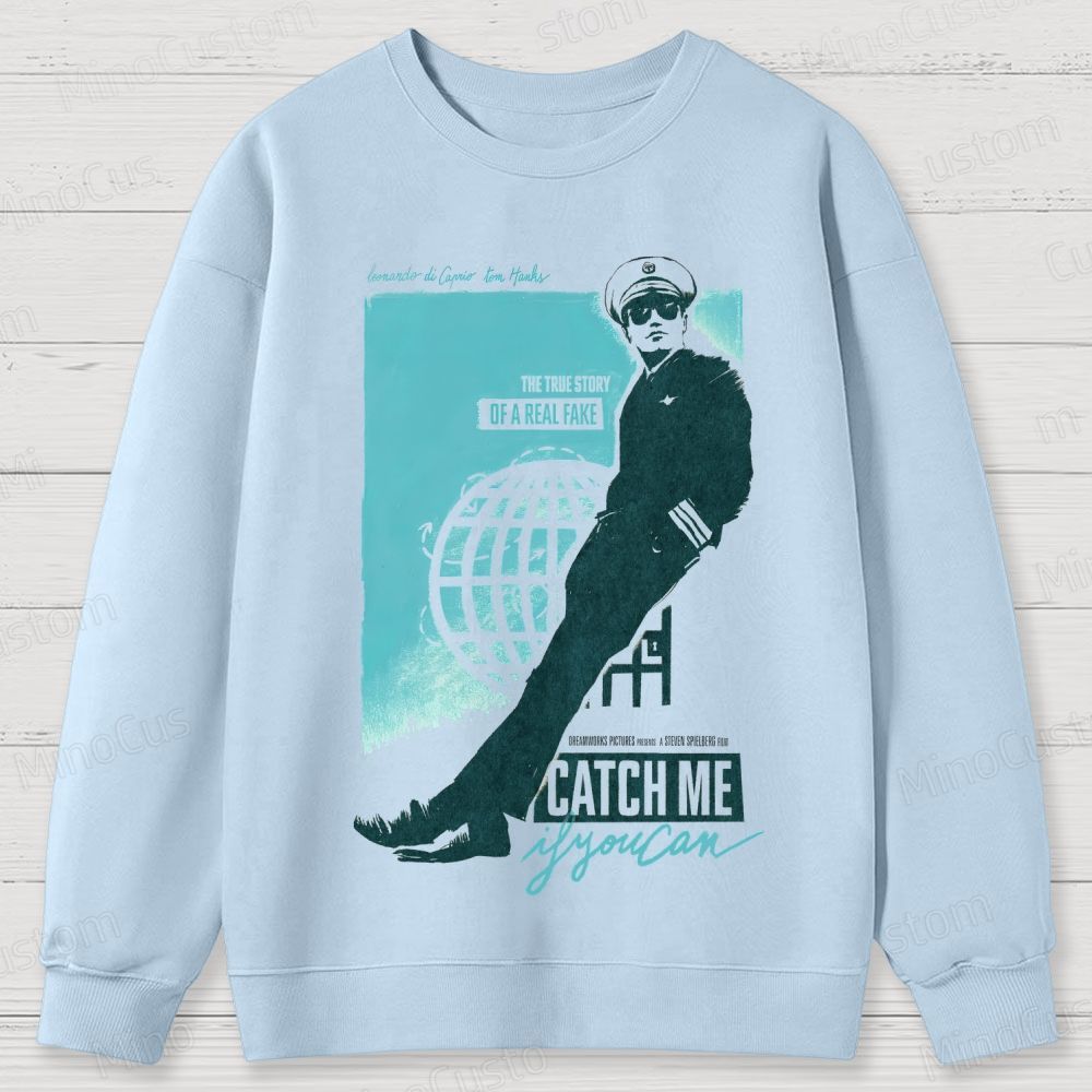 Catch Me If You Can Scene and Title Graphic Washed Vintage Sweatshirt