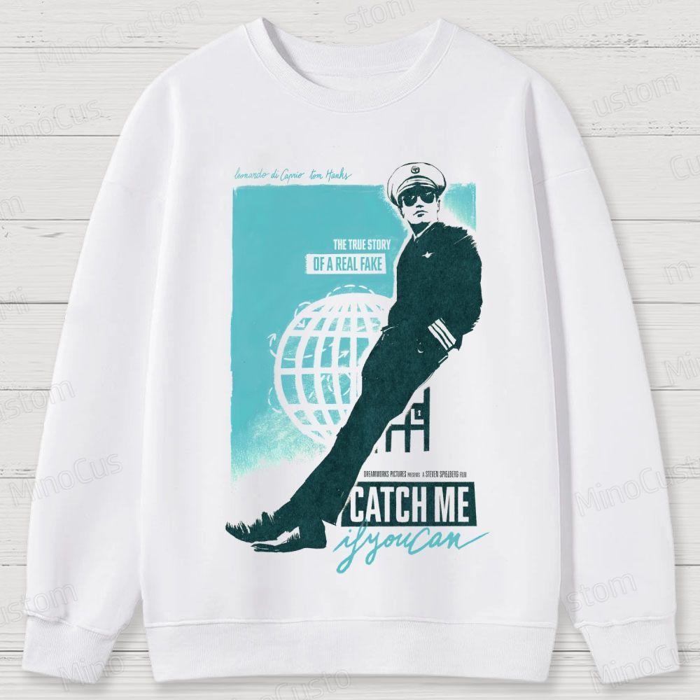 Catch Me If You Can Scene and Title Graphic Washed Vintage Sweatshirt
